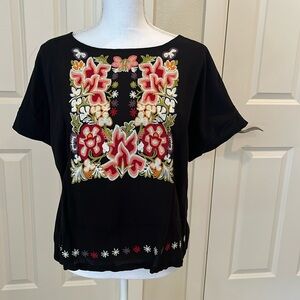 Cute summer boho chic, Tiny brand from Anthropology, short sleeve t-shirt.